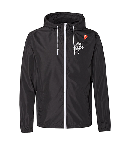 THE ASTRONAUT - Black Lightweight Windbreaker Full-Zip