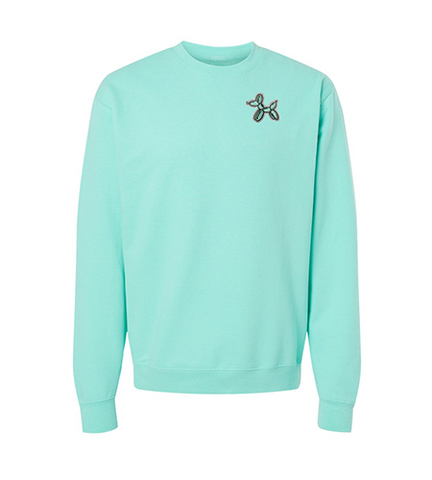 Original BLLN Dog Sweatshirt in mint featuring Balloon Dog embroidered patch