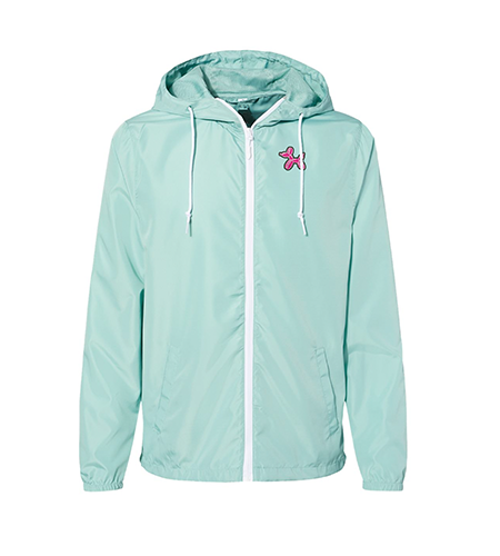 Original BLLN Dog - Aqua Lightweight Windbreaker Full-Zip