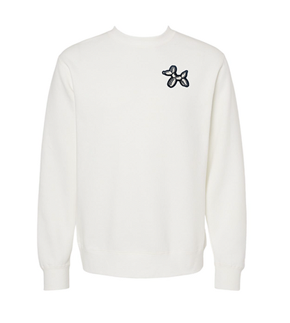 Original BLLN Dog Crew Neck Sweatshirt  White featuring Balloon Dog patch