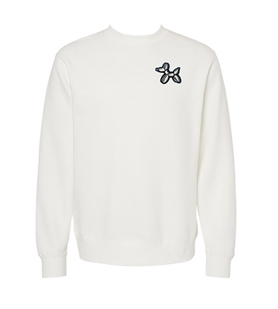 Original BLLN Dog Crew Neck Sweatshirt  White featuring Balloon Dog patch