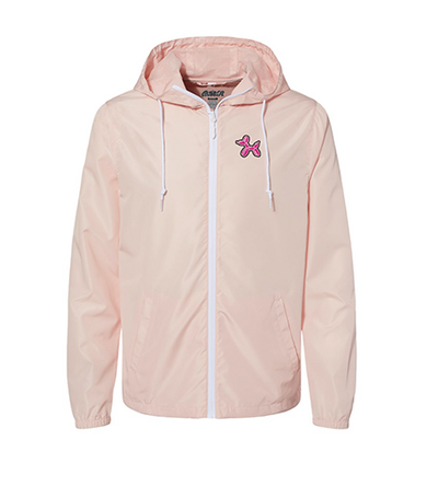 Blush Lightweight Windbreaker Full-Zip with BLLN Dog Balloon Dog design