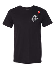 Pure Black T-shirt with The Astronaut