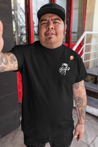 Pure Black T-shirt with The Astronaut